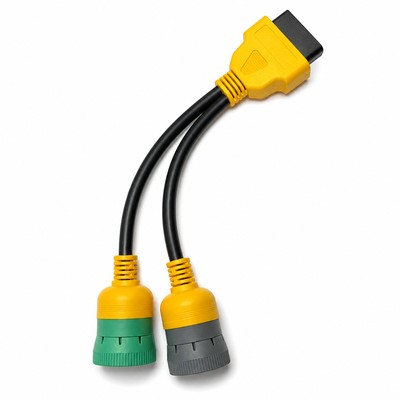 PRIMOTIX Heavy-Duty Y-Adapter Cable - Green 9-Pin + Gray 6-Pin to OBD2 16-Pin Female